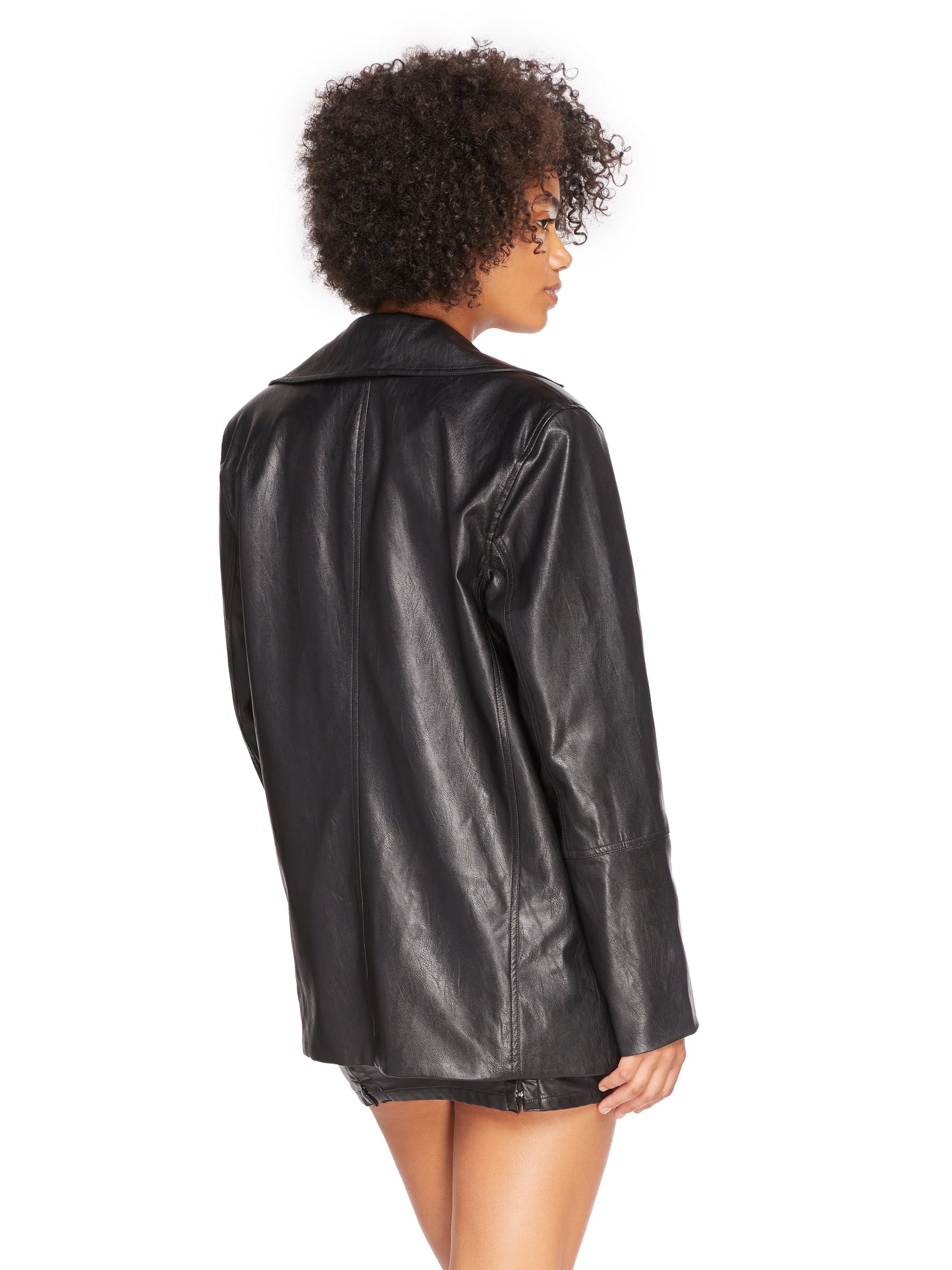 Vegan Leather Oversized Blazer