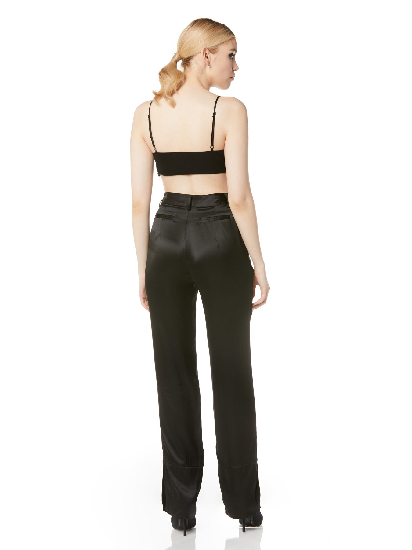 Straight Leg Silk Trouser Pant