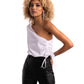 Poplin One-Shoulder Blouse